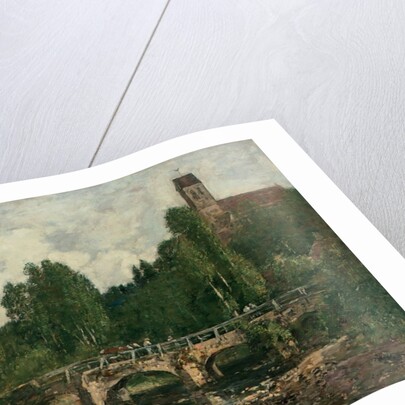 Saint-Cenery, the Church and the Bridge, 1892 by Eugene Louis Boudin