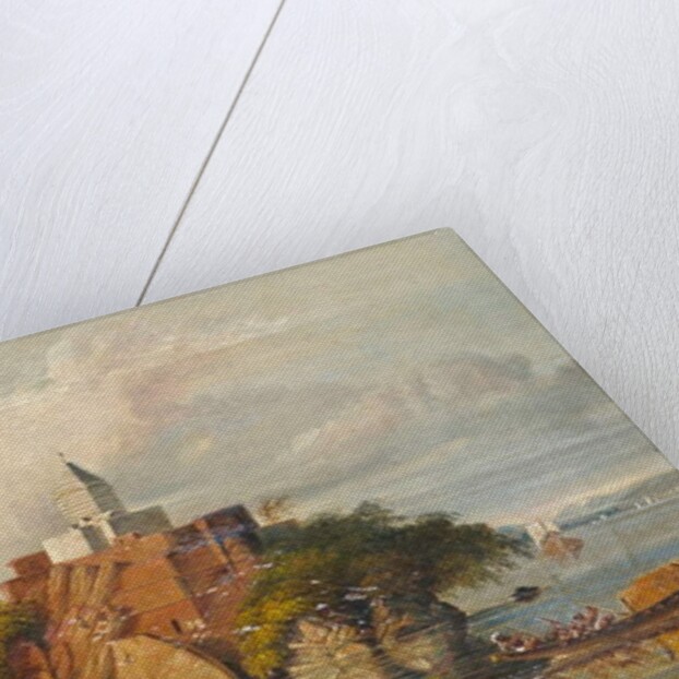 Fakeer's Rock at Janguira, near Sultanganj on the Ganges by William Prinsep