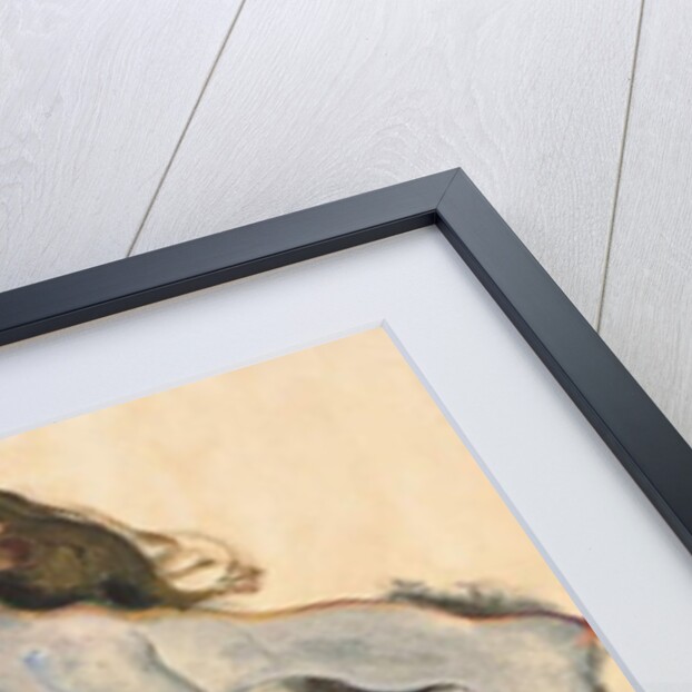 Reclining woman in red trousers and standing female nude, 1912 by Egon Schiele