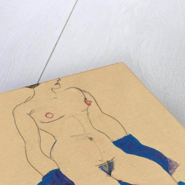 Standing woman with shoes and stockings, 1913 by Egon Schiele