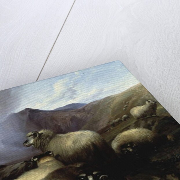 Highland Sheep in a Mountainous Landscape, 1854 by Thomas Sidney Cooper