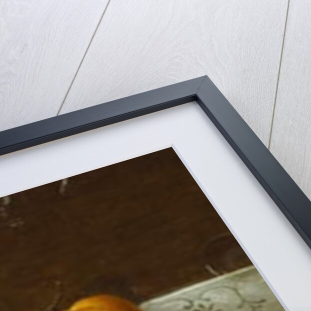 Bread, oysters, a Chianti flask, a lobster, lemons, oranges and glasses in a porcelain bowl on a ledge by Jakob Bogdani or Bogdany