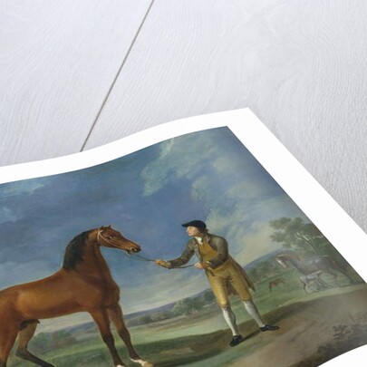 An Arab stallion held by a groom by Sawrey Gilpin