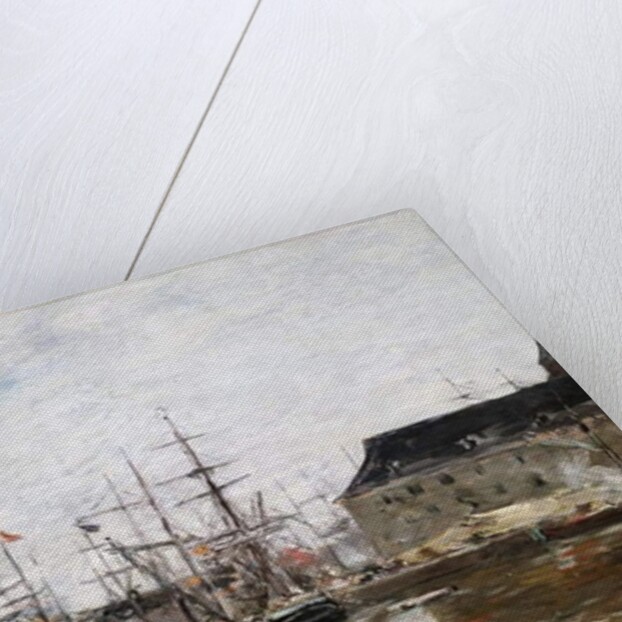 Three-Masters in Dock, Antwerp, 1871 by Eugene Louis Boudin