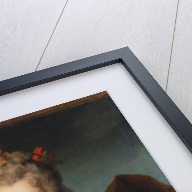 Portrait of a lady, half length, in a white and gold embroidered dress, with flowers in her hair by Nicolas de Largilliere