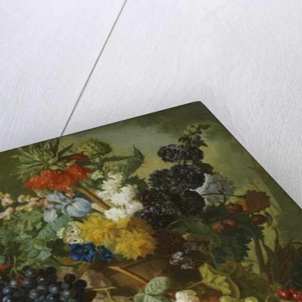 Still life of flowers and fruit by Jan van Os