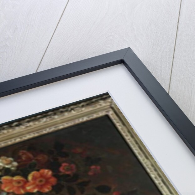 Roses, dahlias, convolvulus, a tulip and other flowers, in a sculpted urn, with grapes, plums and peaches nearby by Nicholaes van Verendael