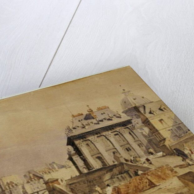 L'Institut and the Pont des Arts, Paris, 1828 by Thomas Shotter Boys