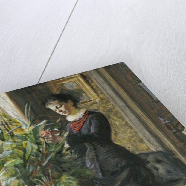 Portrait of Fru Lisen Samson, nee Hirsch, arranging Flowers at a Window, 1881 by Anders Leonard Zorn