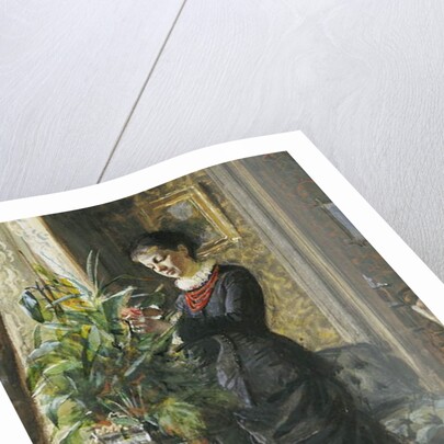 Portrait of Fru Lisen Samson, nee Hirsch, arranging Flowers at a Window, 1881 by Anders Leonard Zorn