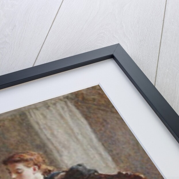 A Drawing Room Scene with an imposing open Armchair by Frederick Walker