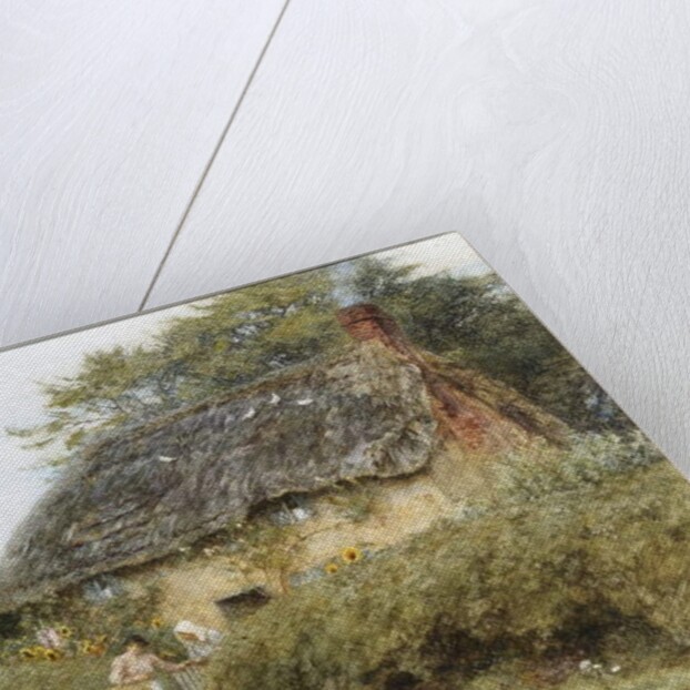 A Thatched Cottage near Peaslake, Surrey by Helen Allingham