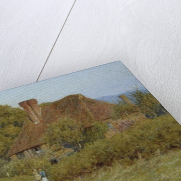 Cottage at Broadham Green, Surrey, in Sunset Light by Helen Allingham