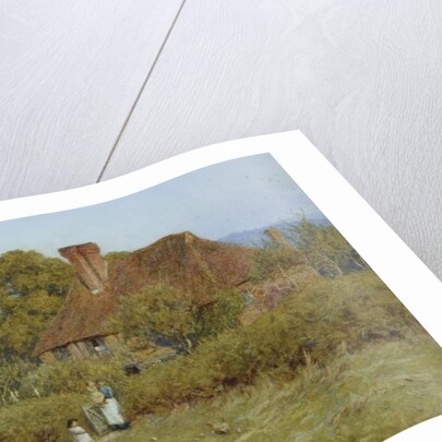 Cottage at Broadham Green, Surrey, in Sunset Light by Helen Allingham