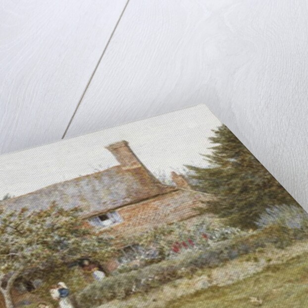 A Surrey Cottage with a Mother and her Children by Helen Allingham