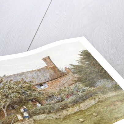 A Surrey Cottage with a Mother and her Children by Helen Allingham