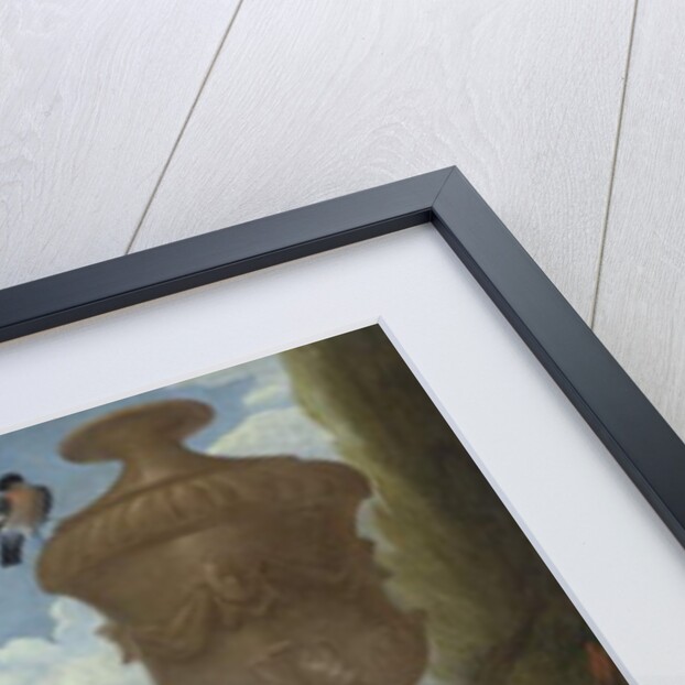 Three Spaniels by an Urn in a Wooded Landscape by John Wootton