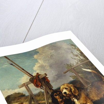 Otter Hounds by a Bridge - Tired Out, 1881 by John Emms