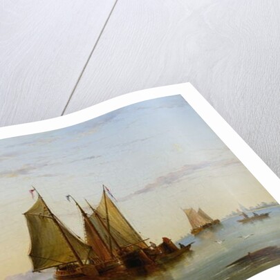 Fishing Boats and other Vessels on the Scheldt near Rotterdam, 1852 by Henry Redmore