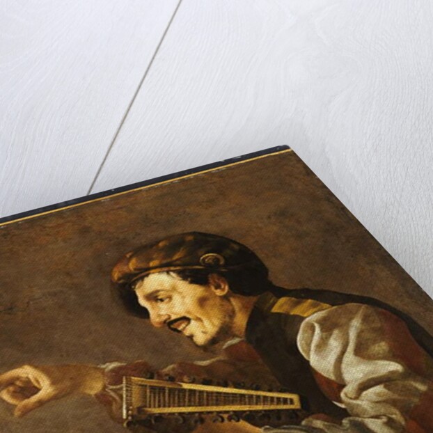 A Seated Lutanist Pointing by Hendrick Ter Brugghen