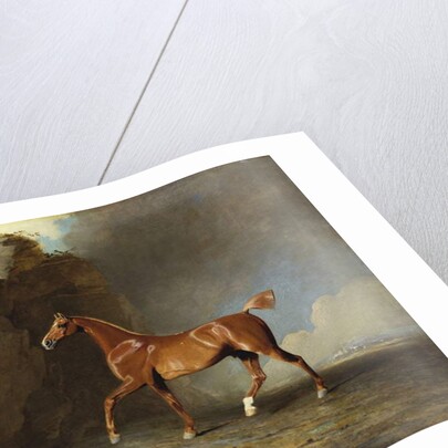 A Golden Chestnut Racehorse by a Rock Formation, 1800 by Benjamin Marshall