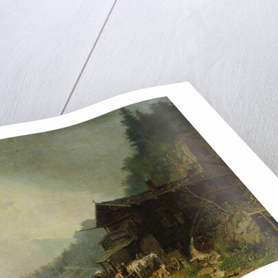 A Forge in the Bavarian Alps by Heinrich Burkel