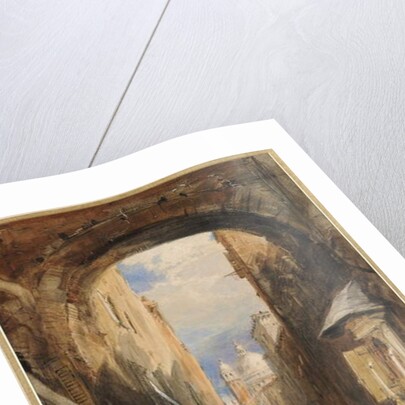 Venice: an Edicola beneath an Archway, with Santa Maria della Salute in the Distance, 1853 by James Holland
