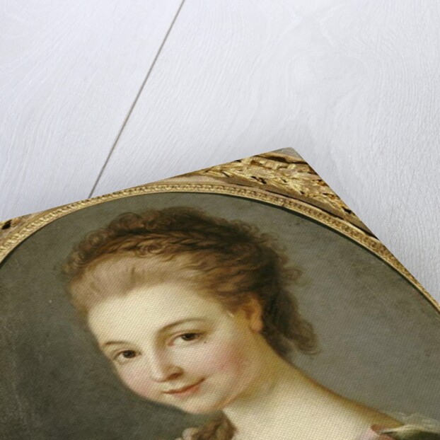 A Girl in a Blue Dress with a Pink Ribbon by Carle van Loo