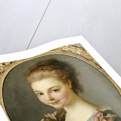 A Girl in a Blue Dress with a Pink Ribbon by Carle van Loo