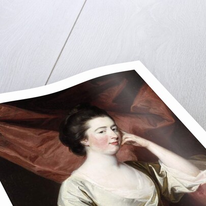 Portrait of a Lady in a White Dress and Blue Sash by Francis Cotes