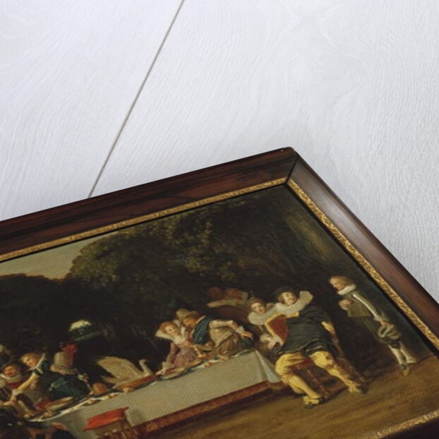Elegant Figures feasting in an Arbour by Dirck Hals