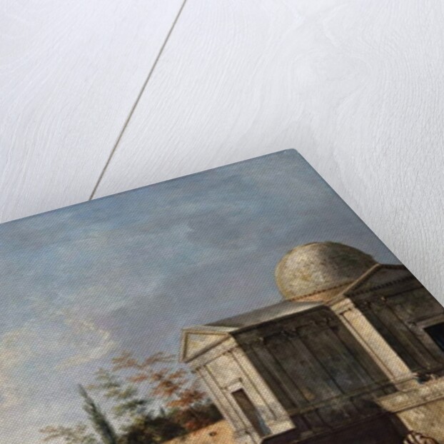 Elegant Figures in front of a Domed Classical Church, an Obelisk to the Left by Michele Marieschi