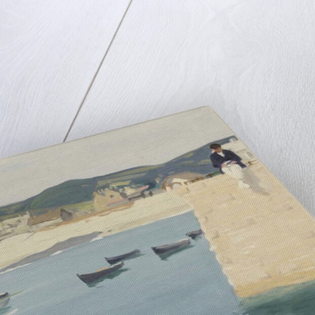 Boy Reading on a Harbour's Edge by William Strang