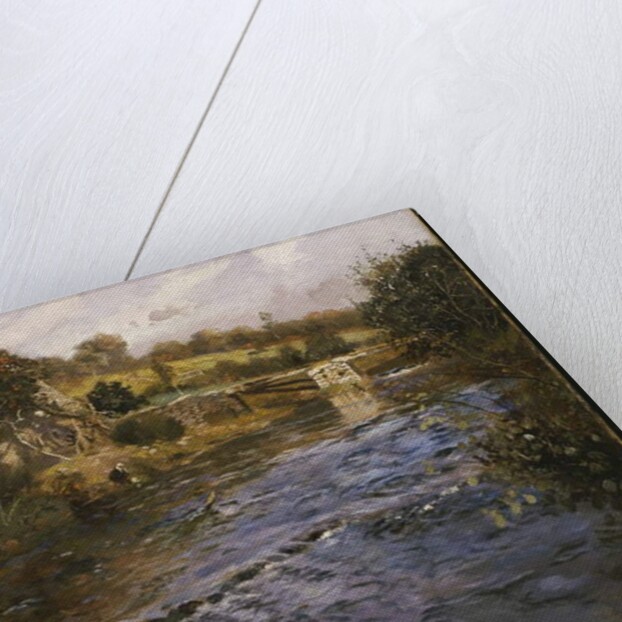 River Landscape with a Washerwoman by Fritz Thaulow