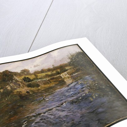 River Landscape with a Washerwoman by Fritz Thaulow