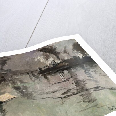 Smokestacks along the River by Fritz Thaulow