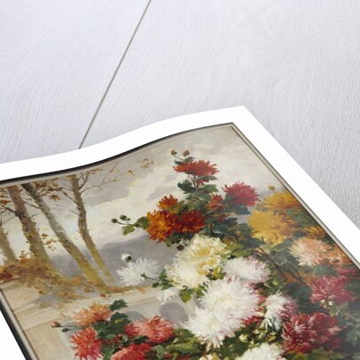 Chrysanthemums in a Walled Garden by Eugene Henri Cauchois