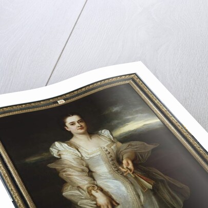 Portrait of a Lady wearing a White Dress embroidered with Pearls by Adolphe Joseph Thomas Monticelli