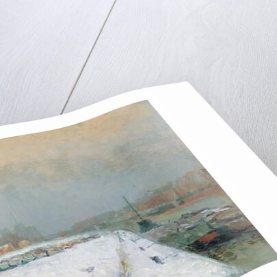 Port de Bercy, Winter by Albert-Charles Lebourg