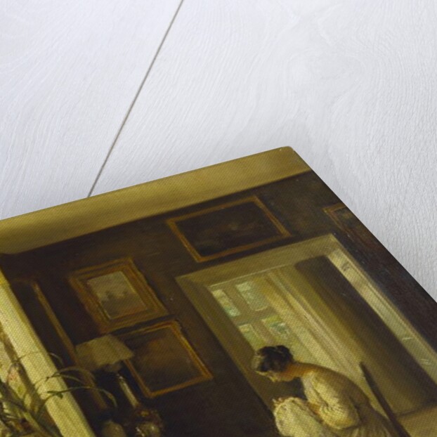 An Interior with a Woman Sewing by Carl Holsoe