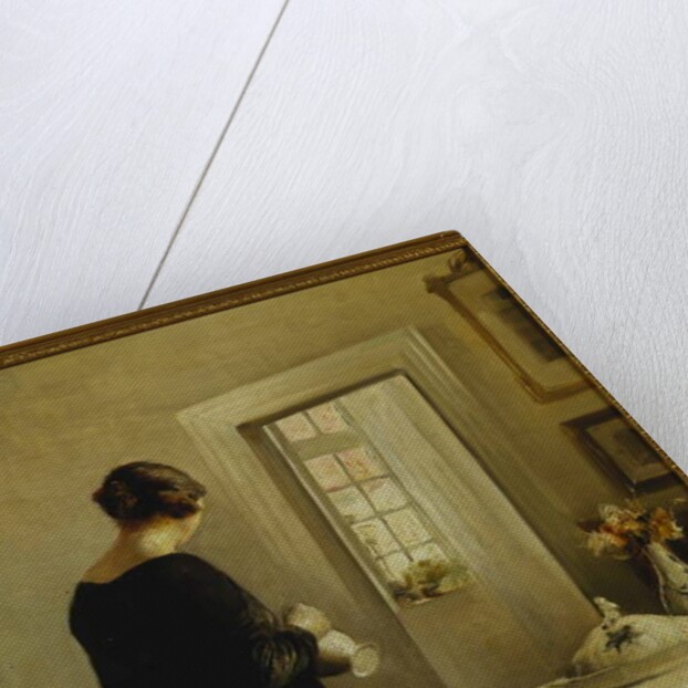 An Interior with a Woman at a Table by Carl Holsoe