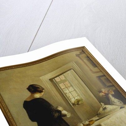 An Interior with a Woman at a Table by Carl Holsoe