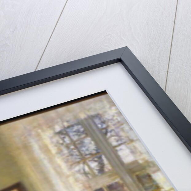 A Lady looking in a Mirror by an Open Door by Carl Holsoe