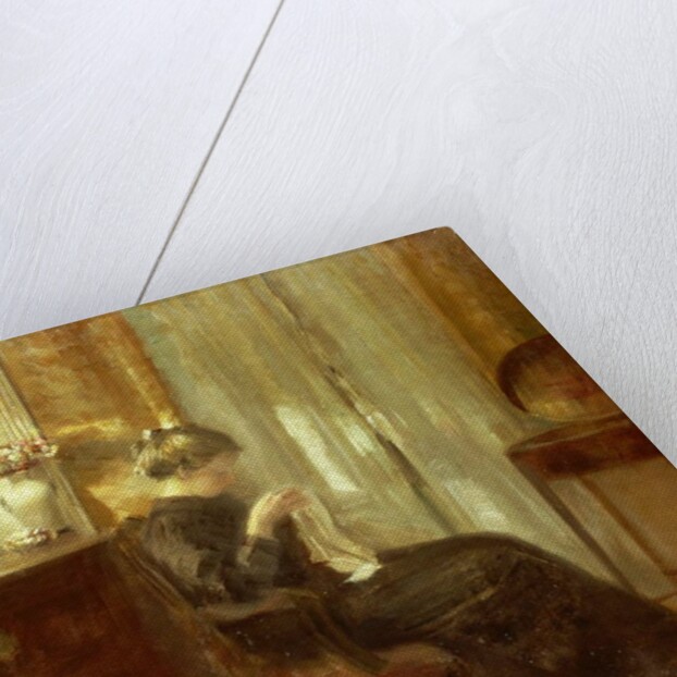 A Woman Sewing in an Interior by Carl Holsoe