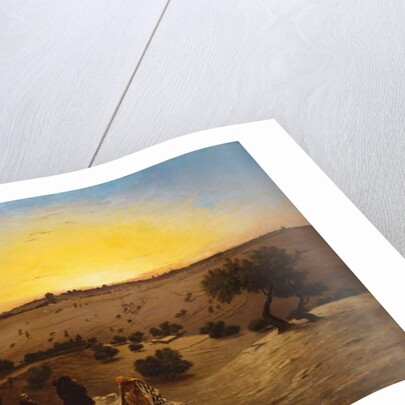 Pilgrims worshipping outside Jerusalem by Charles Theodore (1814-88) Frere