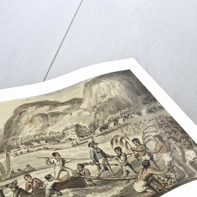 Captain Cook Landing in Owyhee by Isaac Robert Cruikshank