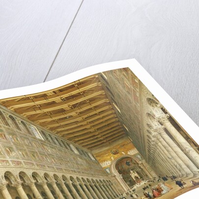 Interior of San Paolo Fuori le Mura, looking towards the altar by Giovanni Paolo Pannini or Panini