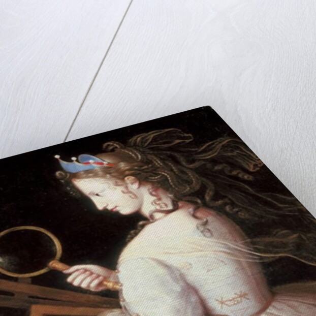 Portrait of Marie-Charlotte de la Tremouille, Duchess of Saxe-Iena, dressed as an allegory of Geomtery by Henri Beaubrun