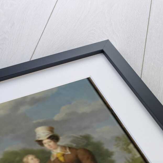 Portrait of a gentleman, said to be the Russian architect Voronikhin in the gounds of the Pavlovsk Palace, with his wife and children by Anthelme Francois Lagrenee