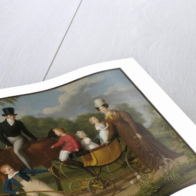 Portrait of a gentleman, said to be the Russian architect Voronikhin in the gounds of the Pavlovsk Palace, with his wife and children by Anthelme Francois Lagrenee